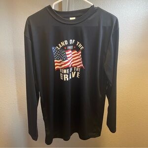 Black and Red Long Sleeve Tees with Patriotic Designs